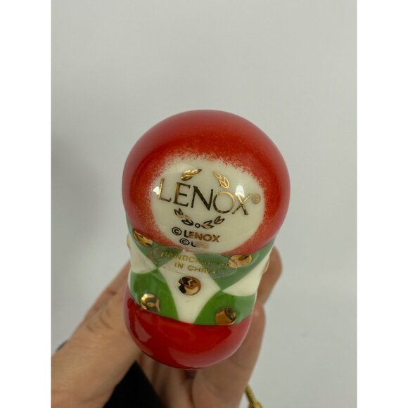 Lenox Snoopy Christmas Ornament • Peanuts Santa Snoopy in Stocking • Porcelain H - Picture 3 of 7